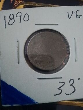 1890 Silver Coin 5 Cent